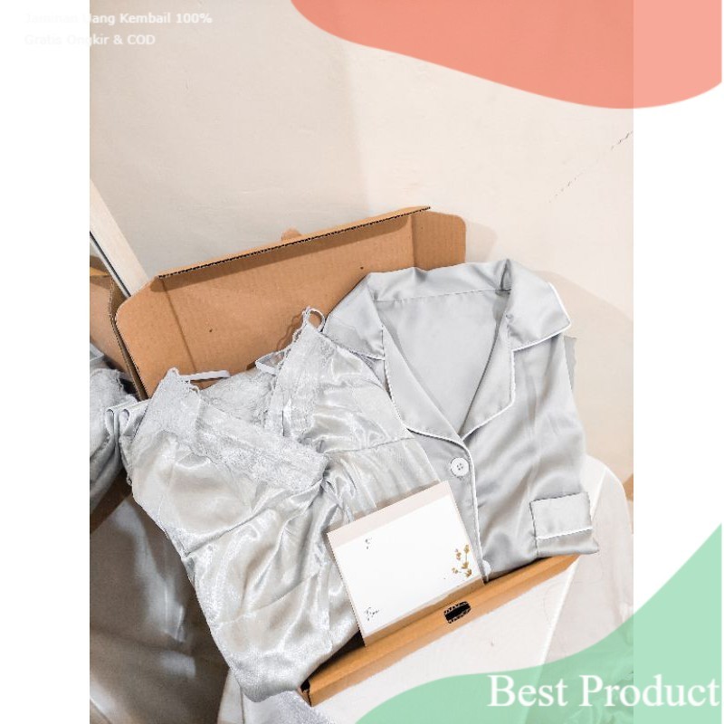 hampers nikah/ baju tidur couple/paket seserahan/ lingerie/ Biru Pastel Biru Baby Biru Es Biru Aqua