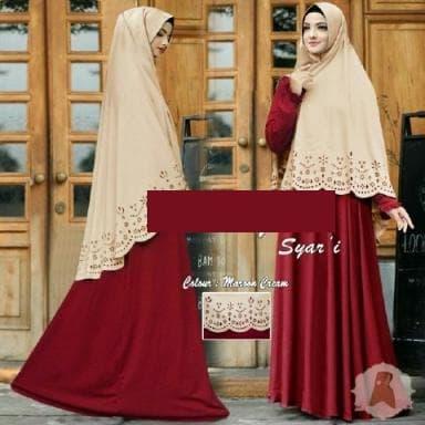 3954 gamis maxmara termurah anggun grosir fit XL busui merah maroon