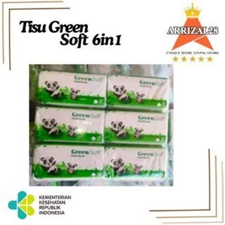 (NON DISPENSER) KEMENKES TISU GREENSOFT POP UP 2 PLY 130 SHEET 6IN1