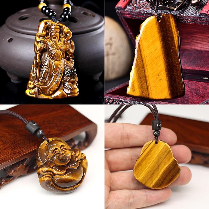 Batu kalung liontin ukiran buddha dewa maitreya julaihut Guan Yu Kwan Kong mata kucing natural tiger