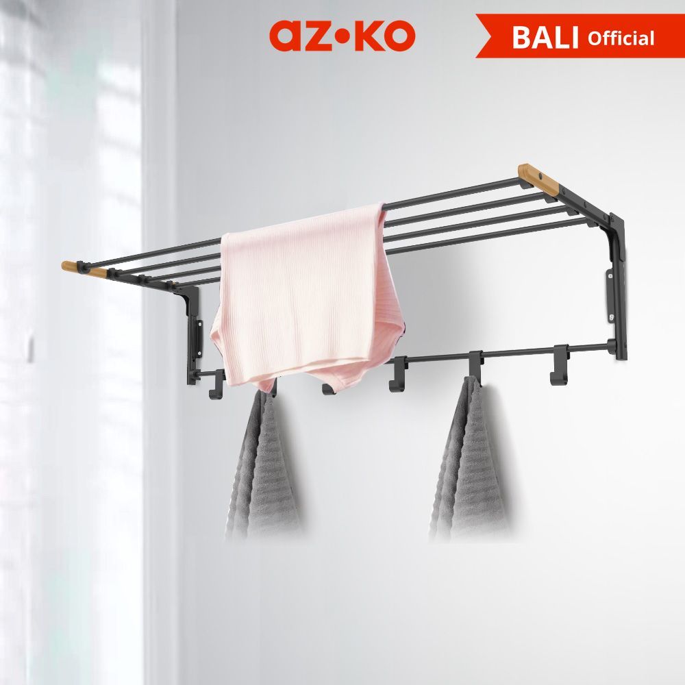 AZKO Stora Jemuran Baju Dinding Tempat Jemur Baju Drying Rack Gantungan Laundry Perlengkapan Rumah