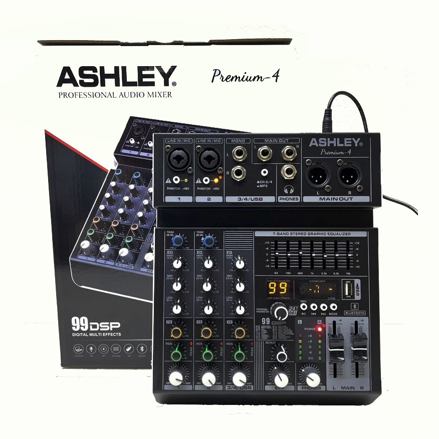 mixer ashley premium 4 premium4 usb mp3 recording original 4 Channel Mixer,2 Mono/2 Stereo
