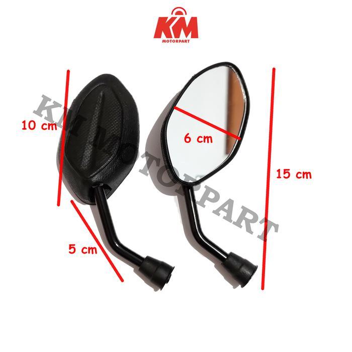 Kaca Spion Motor Tangkai Pendek Untuk HONDA dan YAMAHA Model Beat Hitam Spion Variasi Aksesoris - HO