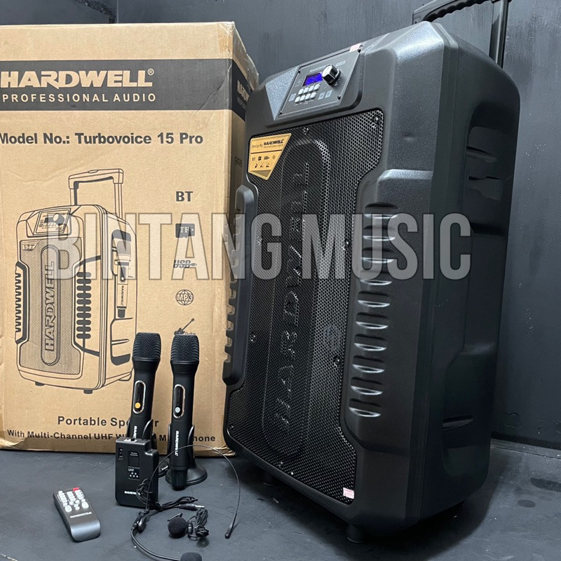 Speaker portable hardwell turbovoice 15 pro original speaker bluetooth hardwell