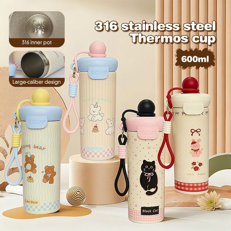 Tumbler Stainlees Steel Karakter Cute Tahan Panas dan Dingin - Botol Minum Karakter Lucu - Tumbler A