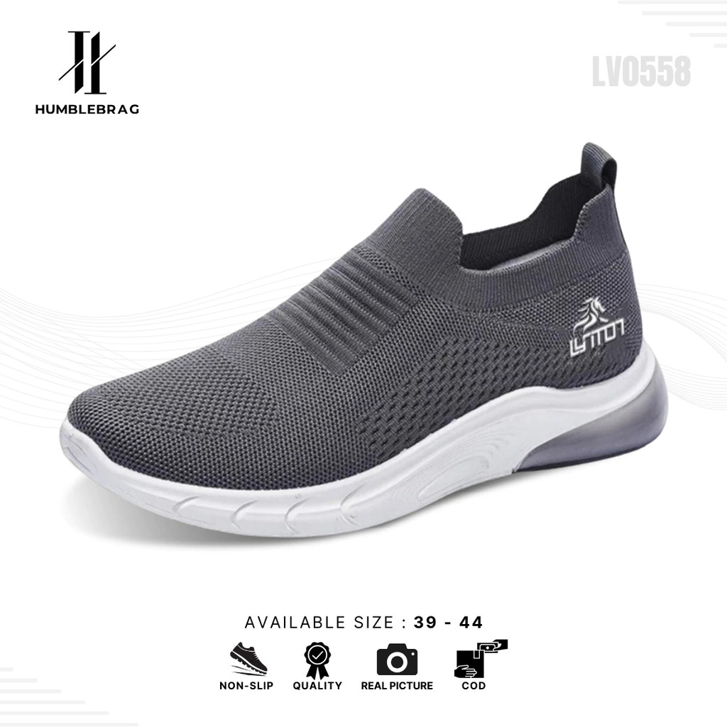 HMBRG Jungwon Sepatu Rajut Pria Sepatu Pria Tanpa Tali Sepatu Sport Pria LV0558