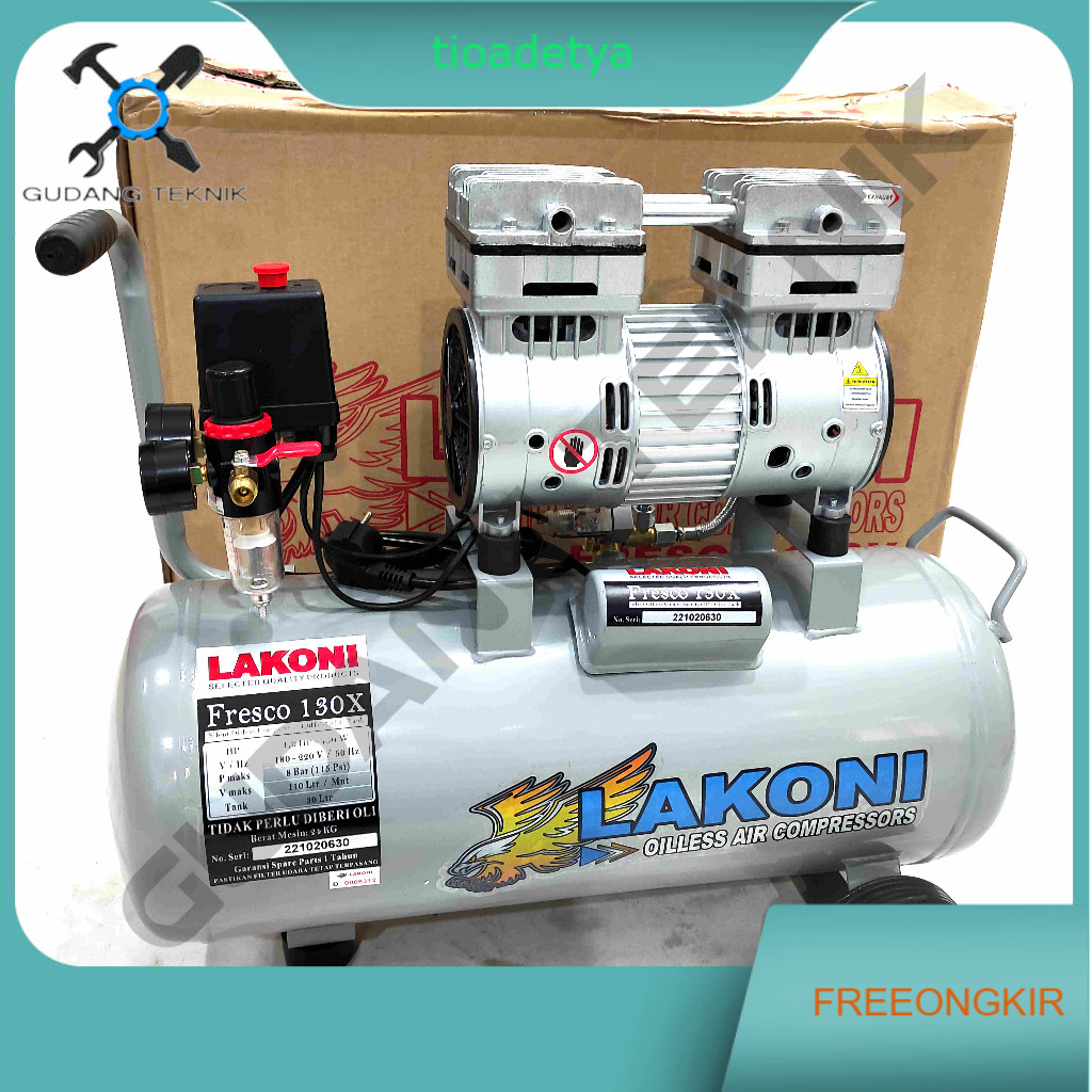 Kompresor Lakoni Fresco 130X - Oiless Air Compressors Lakoni Fresco 130 x