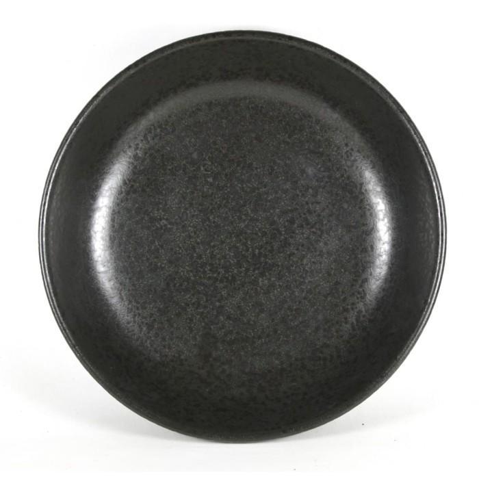 B | Artisan Ceramic | Black Spot Metallic Deep Plate