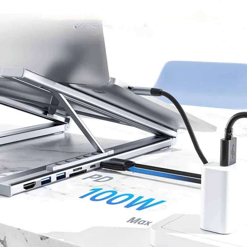 Laptop HUB Stand With USB TypeC Universal Laptop Holder Bracket HDMI SD TF Memory Card For MacBook F