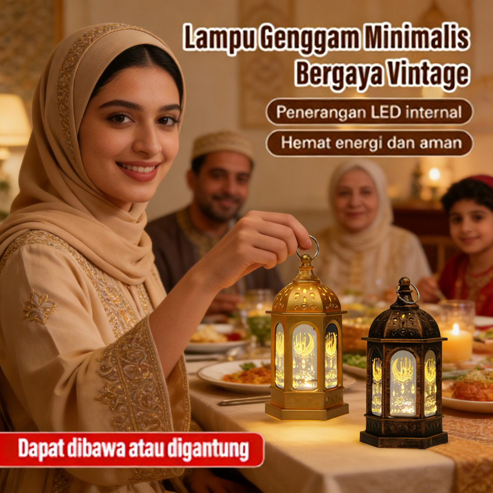 Hiasan Idul Fitri Ramadhan Lentera Lampu LED Grosir Ornamen Ornamen Grosir Murah Fitri Idul
