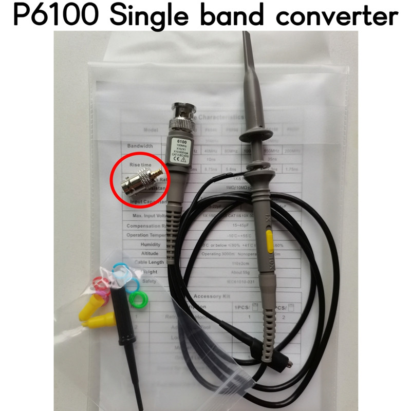 Oscilloscope Probe P6100 + Adapter for FNIRSI 1014D 1013D DSO-TC3 TC2 DSO152 DSO2C10 DSO2D15 TOOLTOP