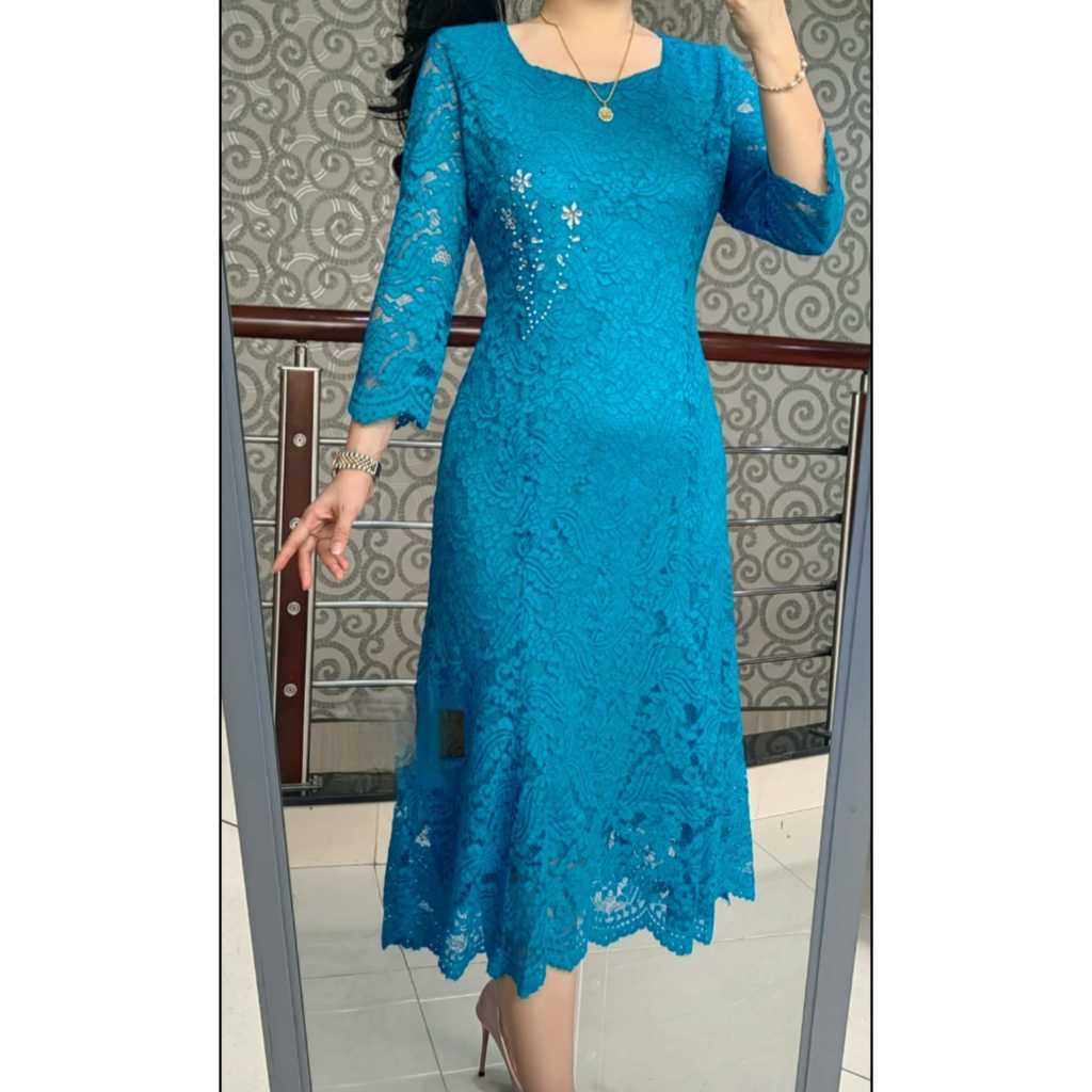 NR DRESS RENDA FATMAWATI KEBAYA BROKAT PESTA WANITA/KEKINIAN