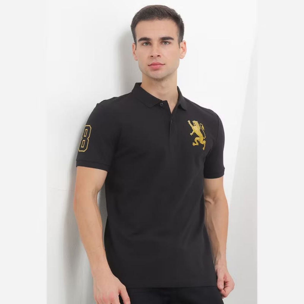 PESTA RAHMADAN Original Giordano Signature Black Polo Shirt Katun