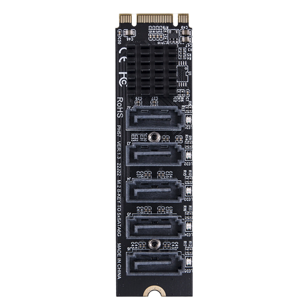 M2 MKEY PCIE Riser Card 56 Port Adapter Card M2 To SATA 30 Converter NVME To SATA SATA30 Adapter Sup