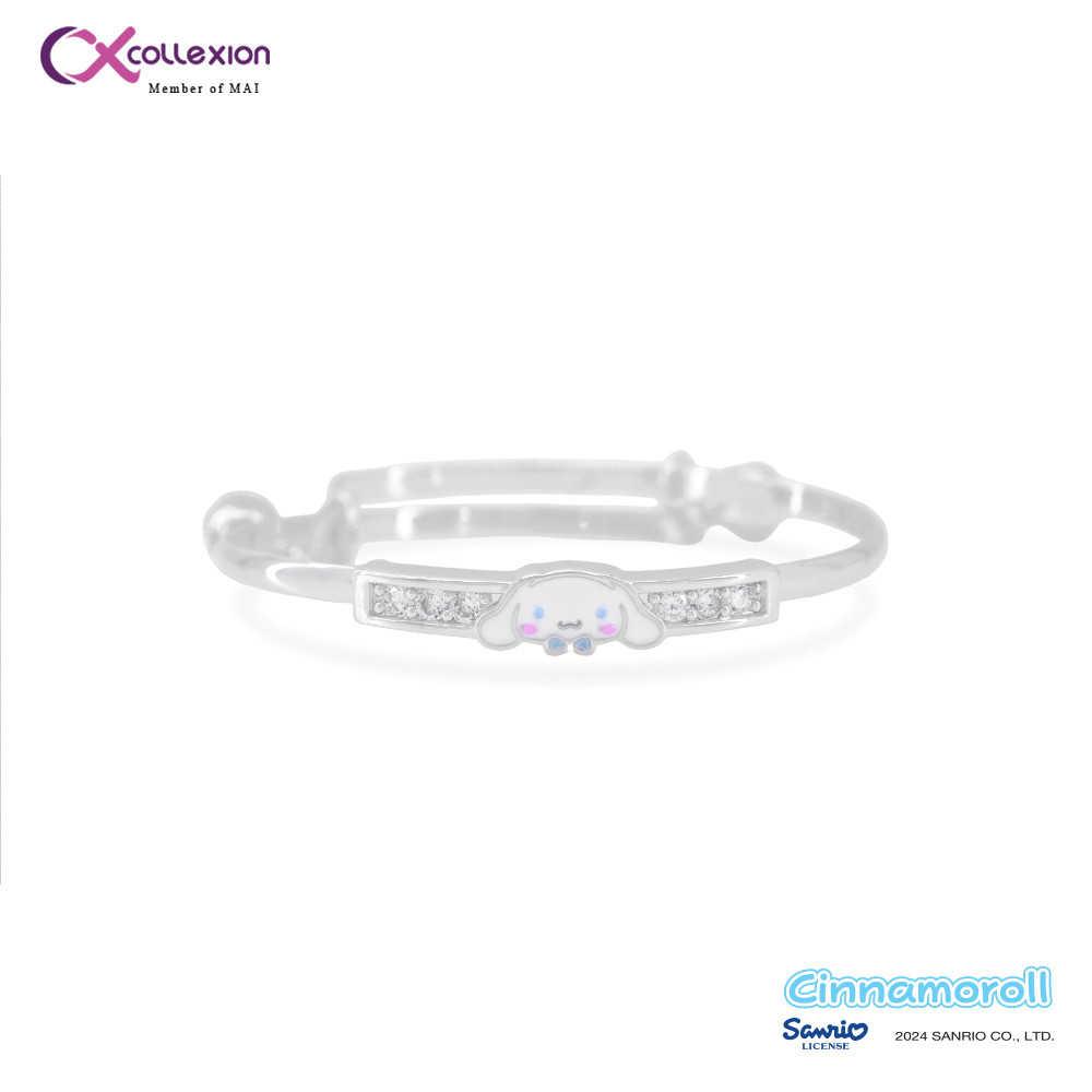 Gelang Kaku Anak Lapis Emas Collexion Dreamy Cinnamoroll Cloud Tie Gold Plated Bangle Silver 0832250