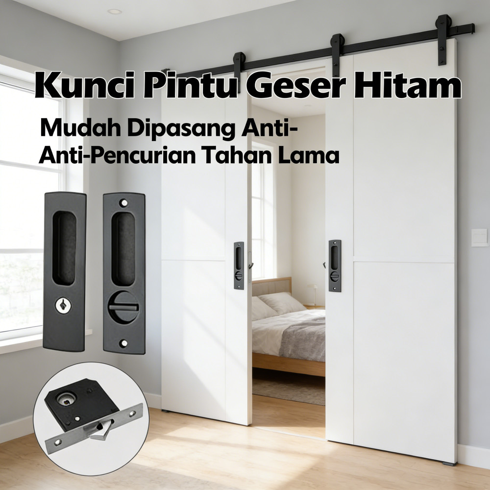 pintu geser kunci kayu tersembunyi kamar mandi dan balkon interior kabinet Kunci pintu geser