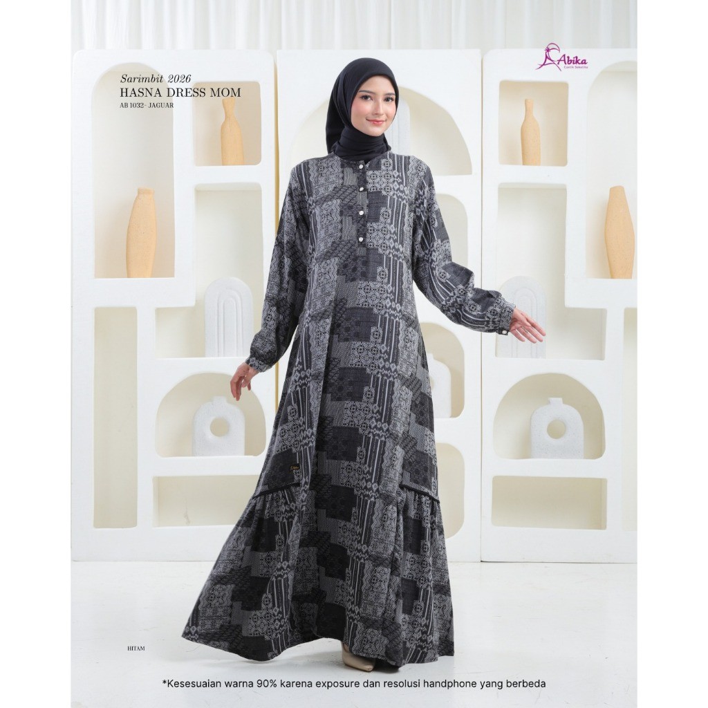 Abika Couple Gamis & Koko / HASNA HASAN - HITAM / Fashion Muslim Terbaru