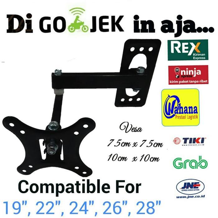 Bracket LED TV Lengan 22", 24", 26", 28" Termurah