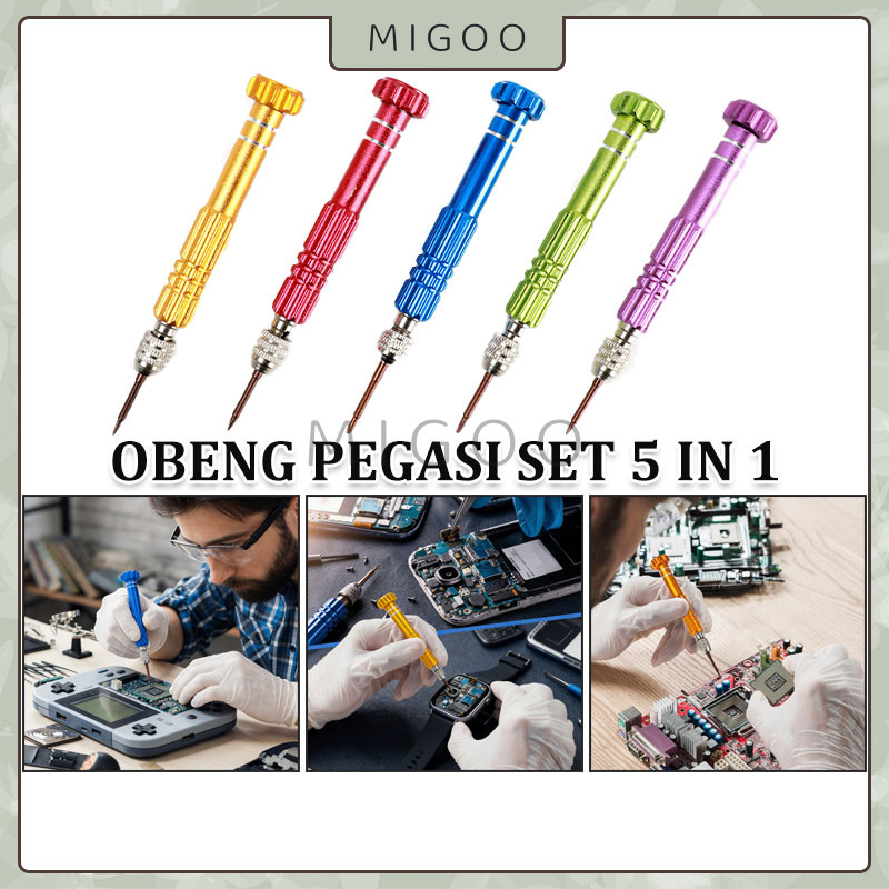 Obeng Set 5 In 1 / Obeng Reparasi / Obeng Jam / Tools Alat Servis