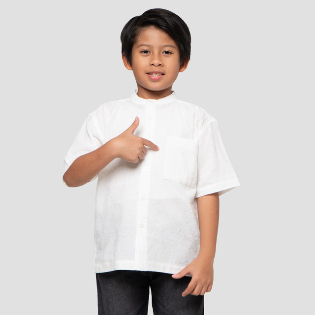 Little M Texture Kemeja Koko Anak Laki-laki 123401444