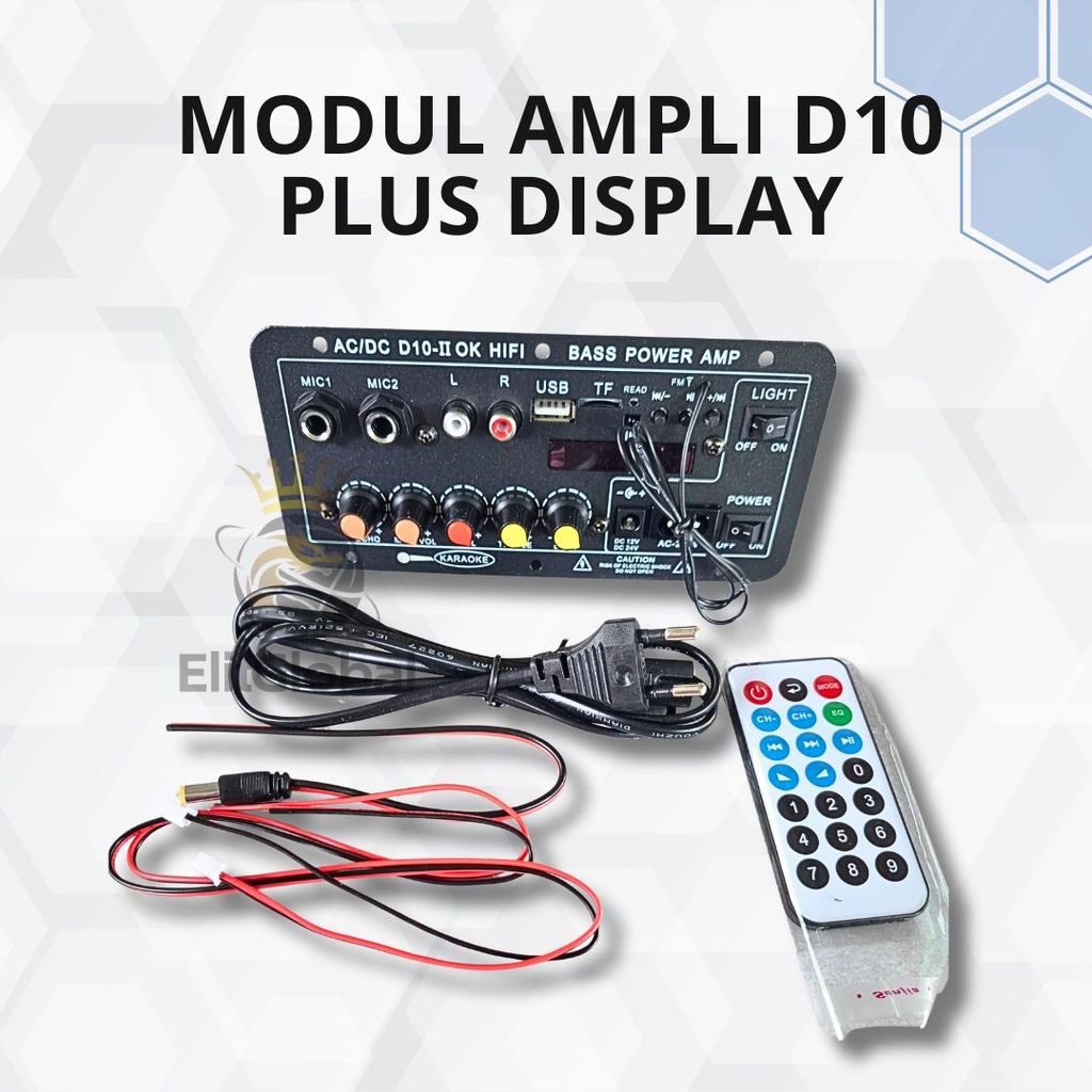 Modul Amplifier D10 Plus untuk Speaker Portabel dan Karaoke