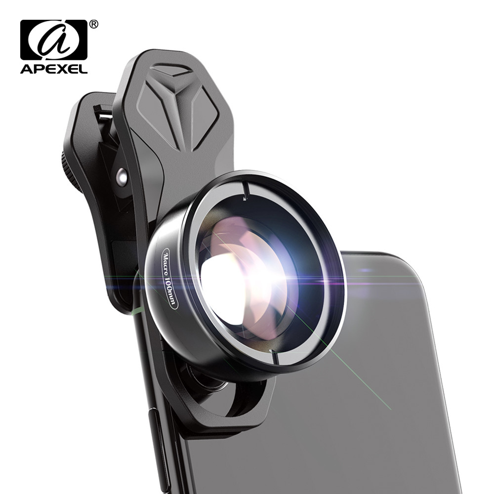 APEXEL 4K HD 100mm macro lens Professional phone camera lens+CPL+star filters for iPhonex xs max 11S