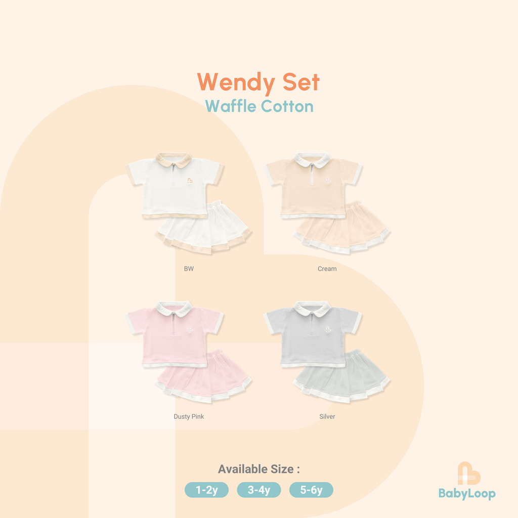Baju Anak - Wendy Shirt & Skirt Waffle Cotton - Baby Loop