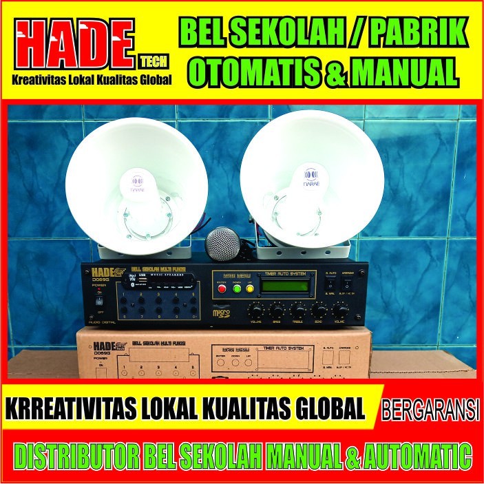 BEL SEKOLAH OTOMATIS DAN MANUAL 2 SPEAKER LENGKAP
