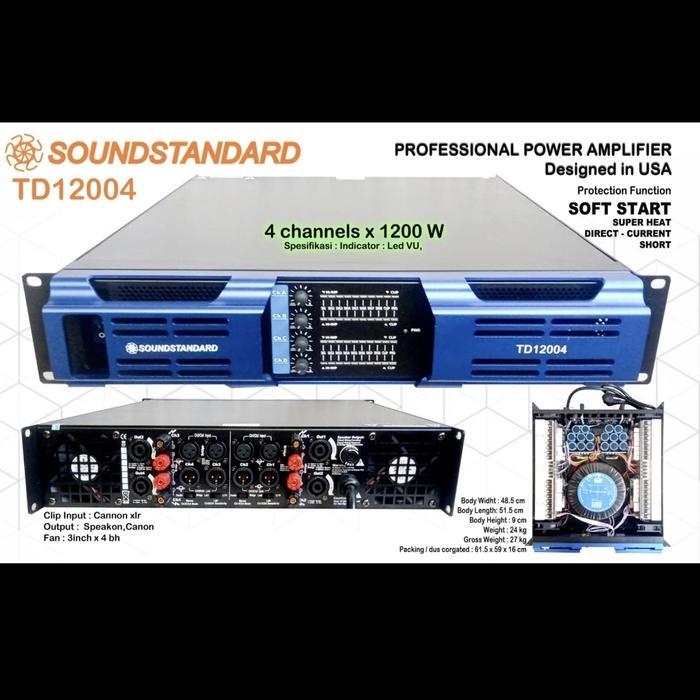 POWER AMPLIFIER SOUNDSTANDARD TD12004 TD 12004 4CH 4X1200 WATT