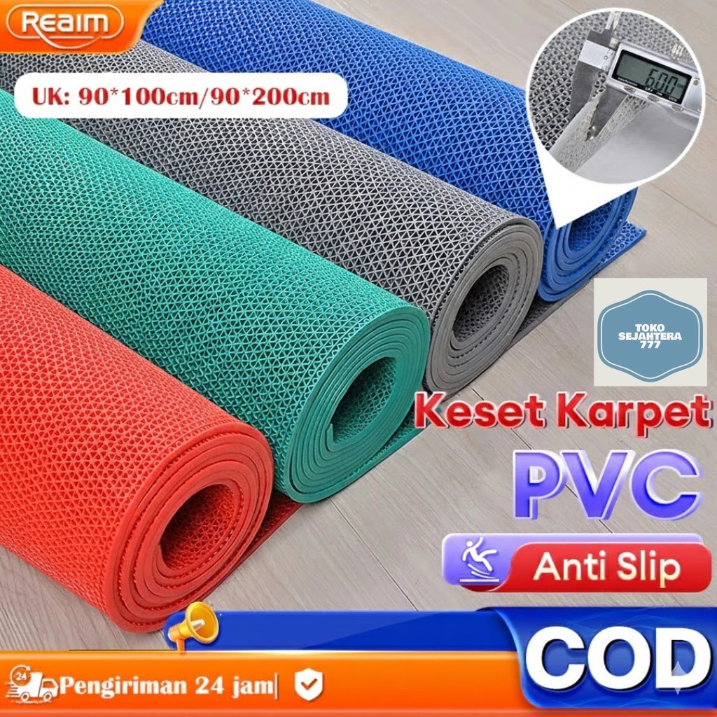 Reaim Keset Lantai Anti Licin PVC Untuk Shower Toilet dan Dapur