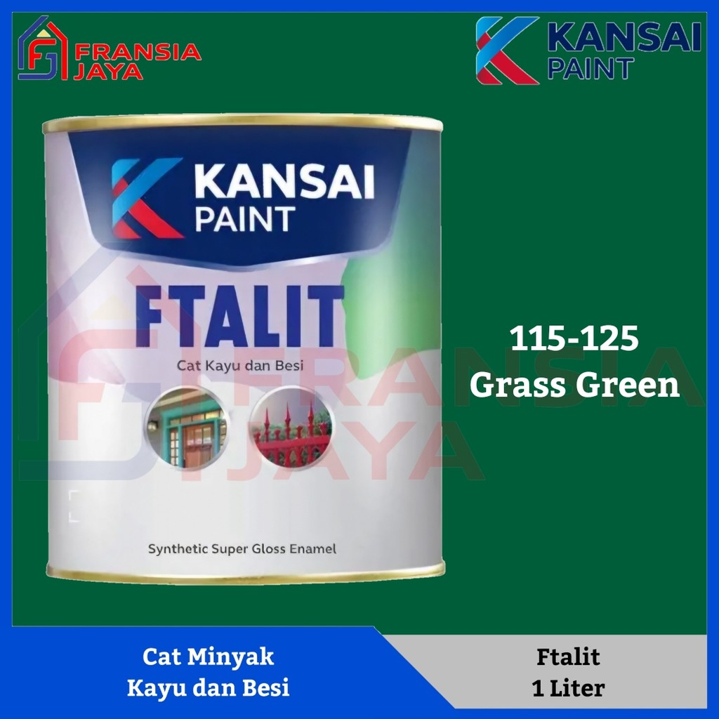Kansai Ftalit 1 Kg KF 125 Grass Green Cat Minyak Besi dan Kayu Kaleng Paint