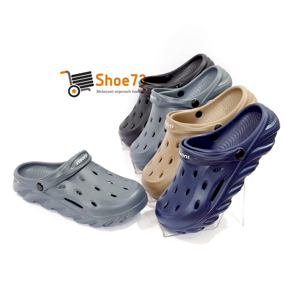 LUOFU E 6249 BRE01 SIZE 40-44 ORIGINAL l Sandal baim jelly PRIA l Sendal kodok cowok impor