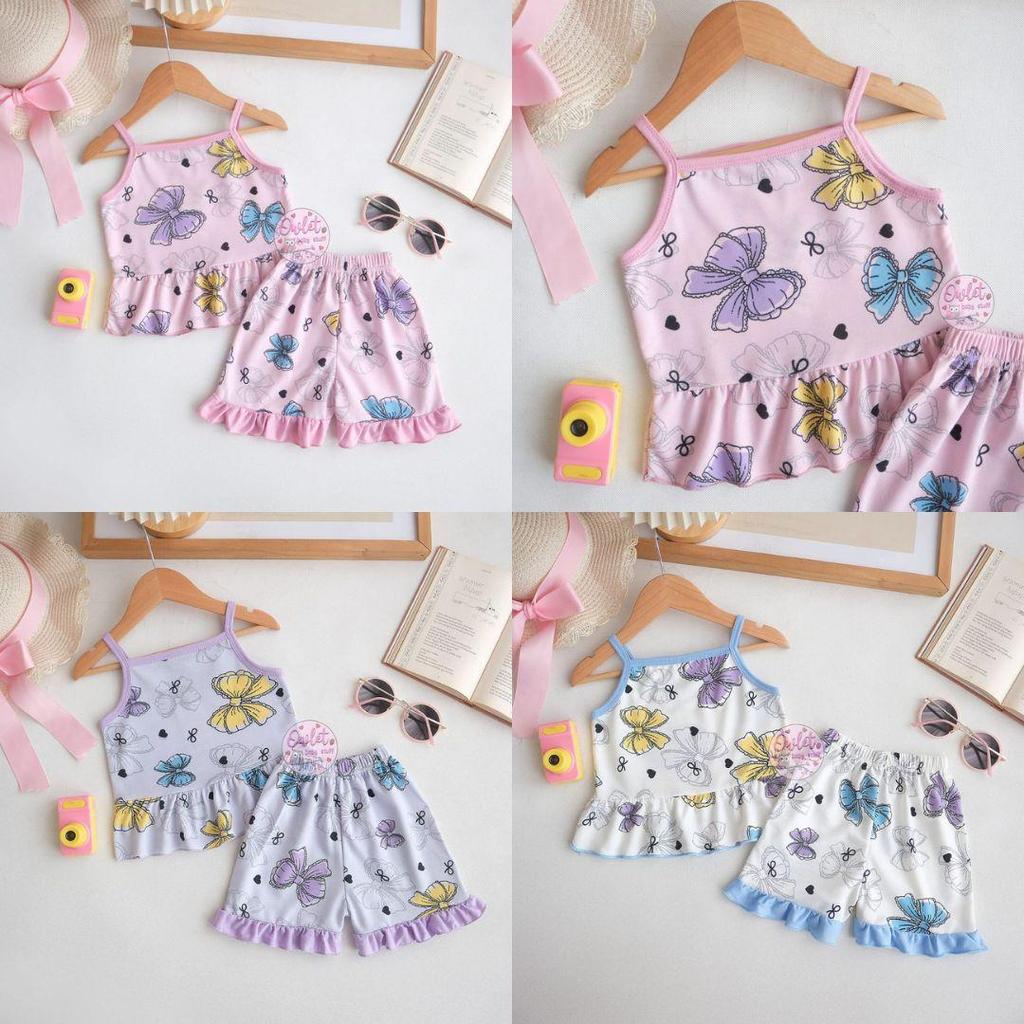Owlet - Setelan Singlet Full Motif - Setelan Anak Perempuan - Setelan Tanktop Anak - Baju Anak Perem
