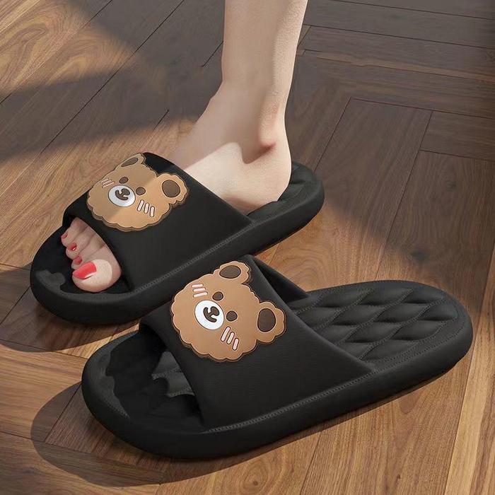 (Maison Femme) Sandal beruang / sandal slop / sandal rumah / sendal slop Shoes Wanita Cewek Jelly Ka