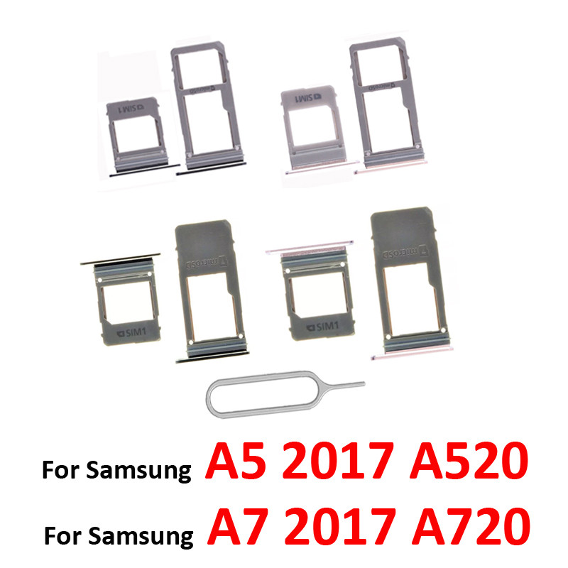 Phone SIM Card Tray Holder For Samsung A5 2017 A520 A520F A520K A520L New Micro SD SIM Card Adapter 