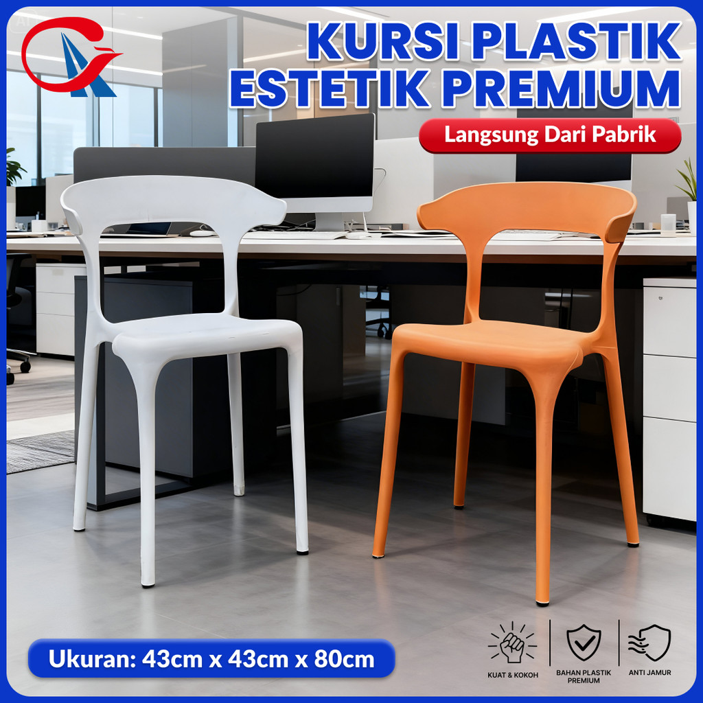 Kursi Plastik Teras Minimalis/Kursi Plastik/Kursi Kantor/Kursi Belajar/Kursi Teras/Kursi Santai