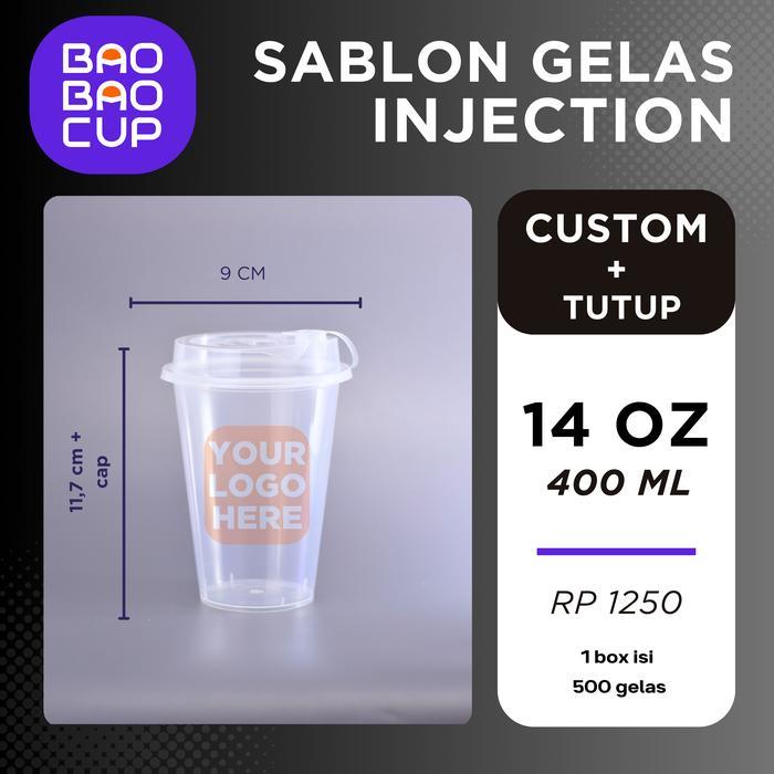 Sablon Cup PP Injection 14 oz Best Price - datar