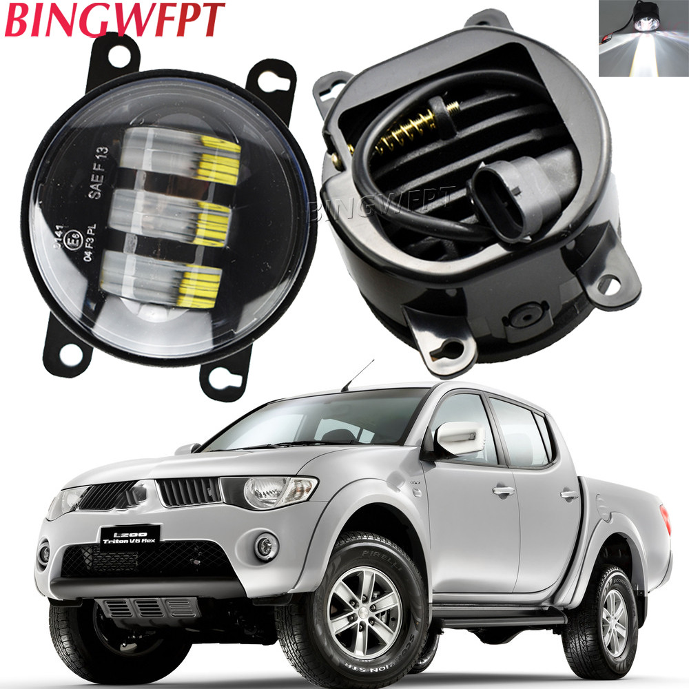 2 X Lampu Kabut LED Mobil DRL Depan Untuk Mitsubishi ASX Pajero Sport Outlander Triton L200 Galant C