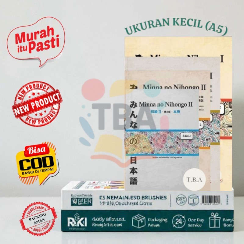 T.B.A. Paket minna no nihongo 1 dan 2 versi jepang dan terjemahnnya (4 buku)