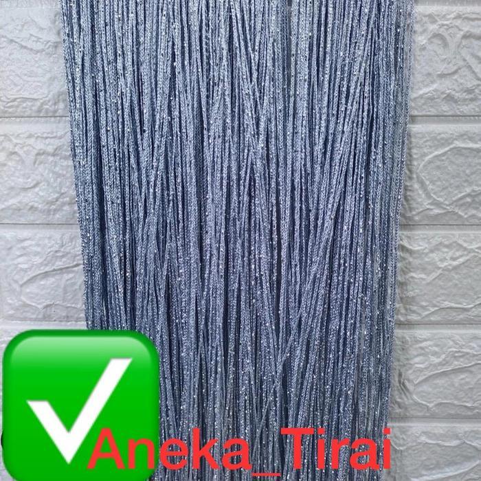 Tirai Benang Gliter 3x1m/tirai benang putih gold silver/tirai dekorasi - silver-3x1m