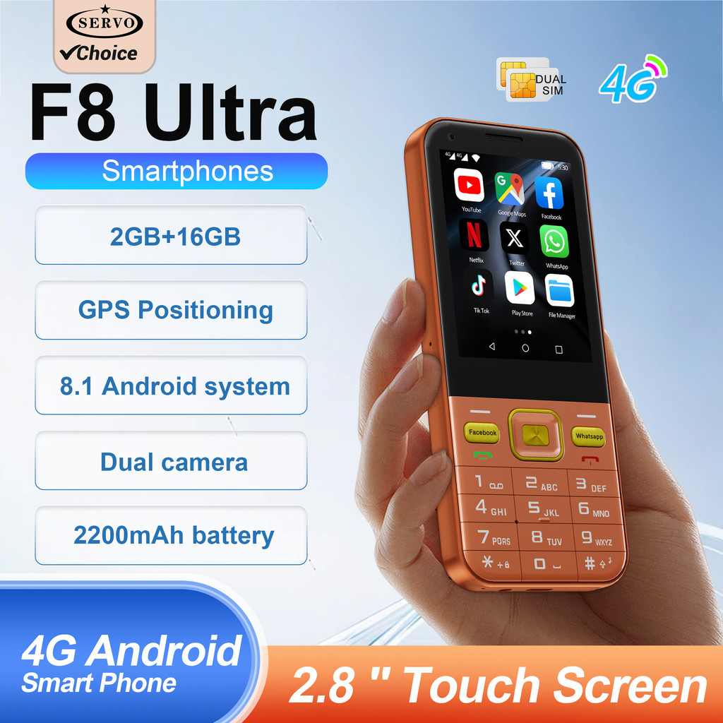 SERVO F8 Ultra Keyboard Android Smartphone 4G LTE Cellular 2.8-inch Touch splay 2GB+16GB Mobile Phon