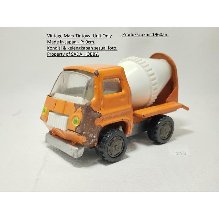 Marx Tin toys Japan Mixer Molen Truck Orange Vintage Toys