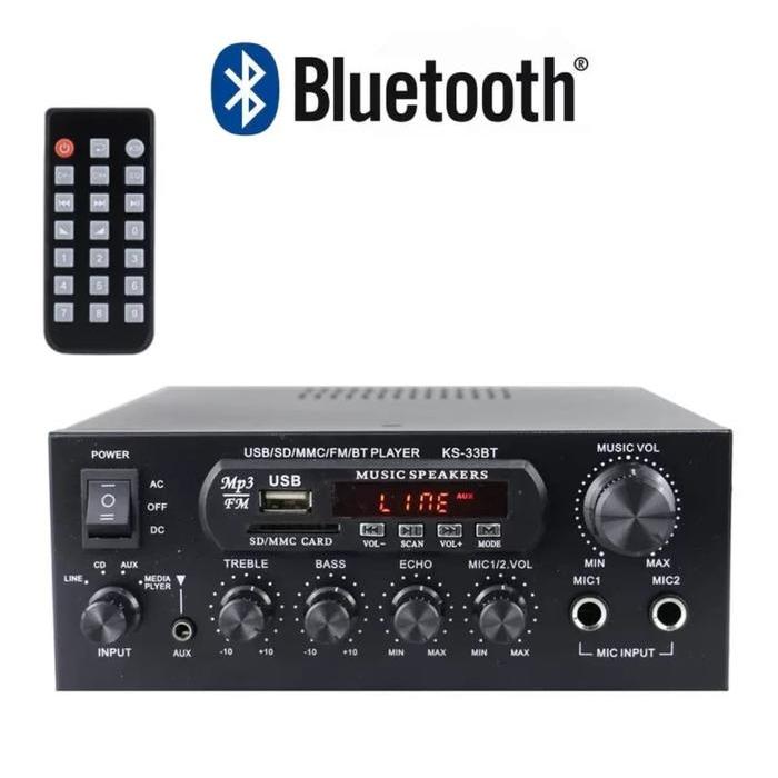 Amplifier Bluetooth EQ Audio Amplifier Home Theater FM 1000W-KS-33BT - 33BT NEW 2023