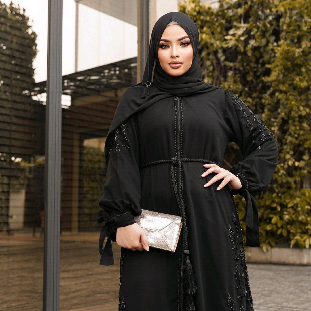 gamis abaya saraza tipe zoya Muslim Wanita Hitam Baju Jilbab Rompi