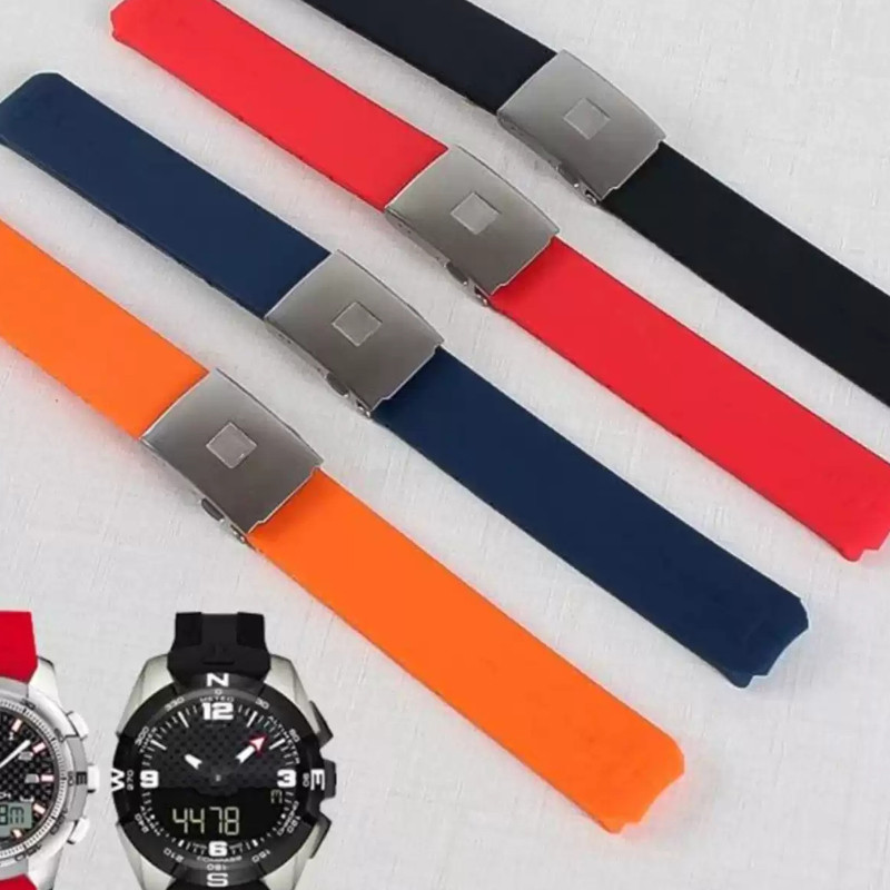 Silicone strap For Tissot 1853 Tengzhi T-Touch original T013 Rubber watch band T047T081T33  20mm 21m