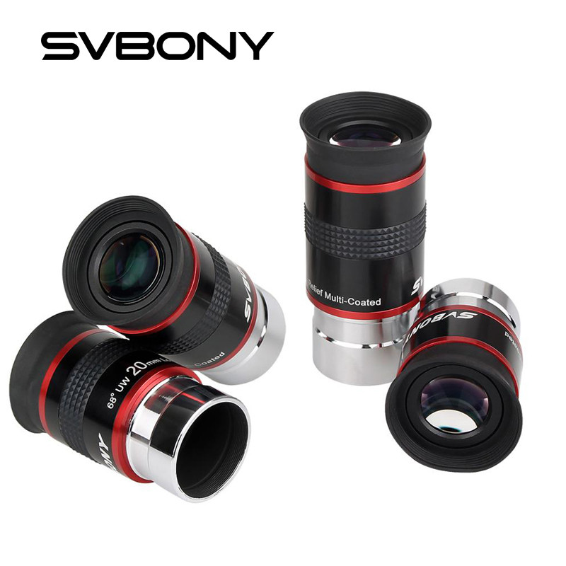 SVBONY 68° Lensa Okuler Teleskop Sudut Ultra Lebar 6mm/ 9mm /15m /20mm FMC 1.25" untuk Teleskop Astr