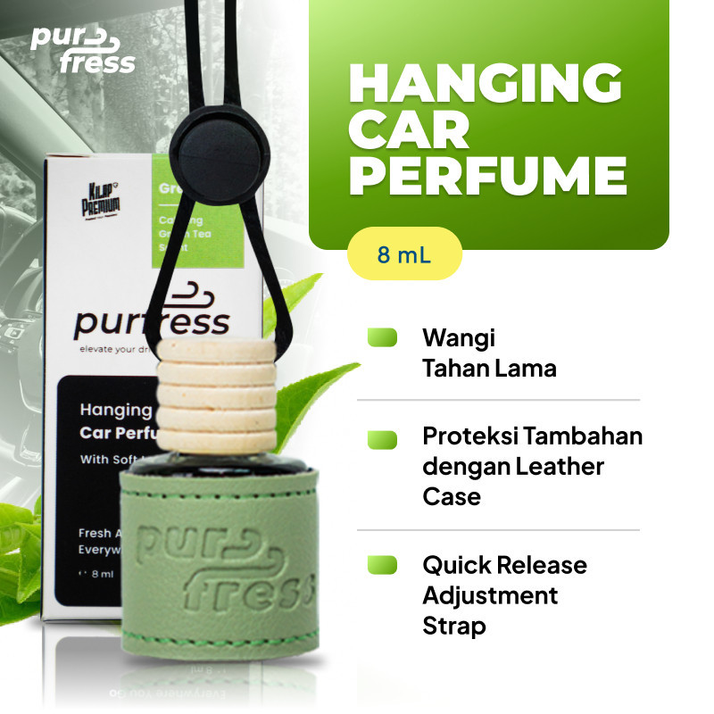 Purfress - Parfum Mobil Gantung Tahan Lama Kekinian Aroma Kopi, Greentea, Lemon, Bubble Gum | Purfre