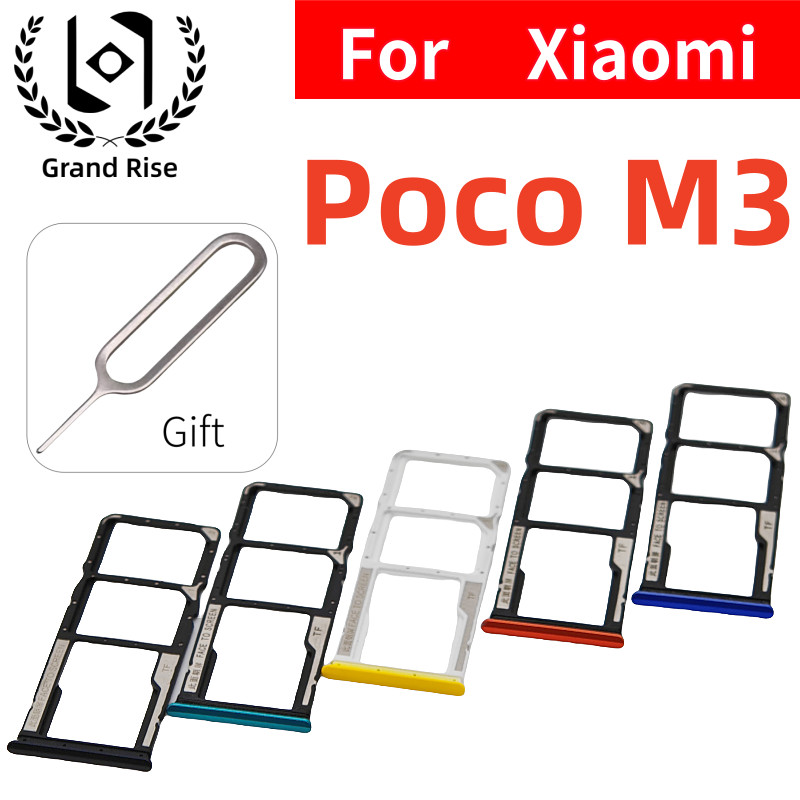 Sim Card Tray Slot For Xiaomi XIAOMI Poco M3 Phone SIM Micro SD Card ip Drawer Holder