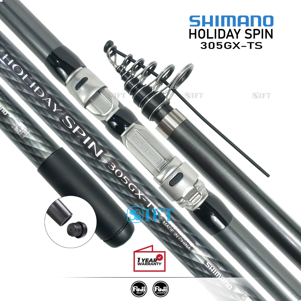 Joran Surf SHIMANO HOLIDAY SPIN | Fuji Guides + Seat | Pasiran Laut Teleskopik [2023] Resmi | IFT Ta