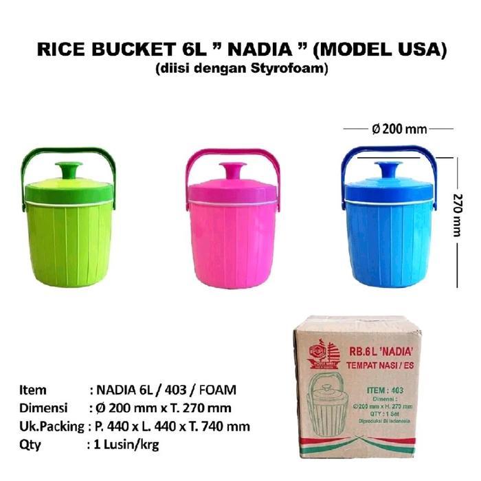 Rice Ice Bucket 30 liter dan 26 Liter Termos Nasi Besar 30 Liter Termos Es Vacuum - 6 Liter, HIJAU
